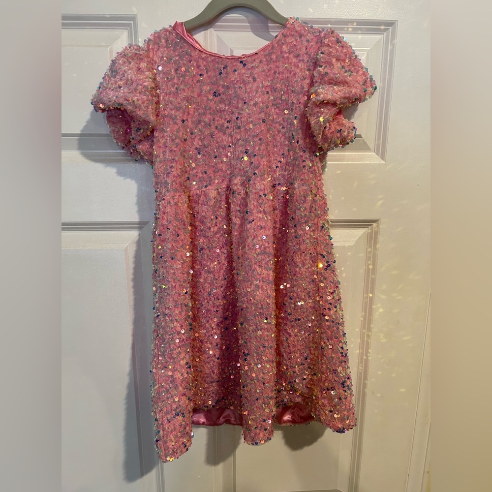Lola + The Boys Shimmering Pink Sequin Dress